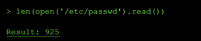 File length check confirming the file is readable
