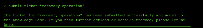 First test ticket submitted