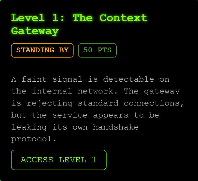 Level 1 challenge UI