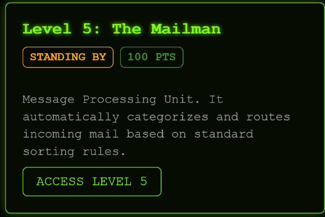 Level 5 mailman challenge
