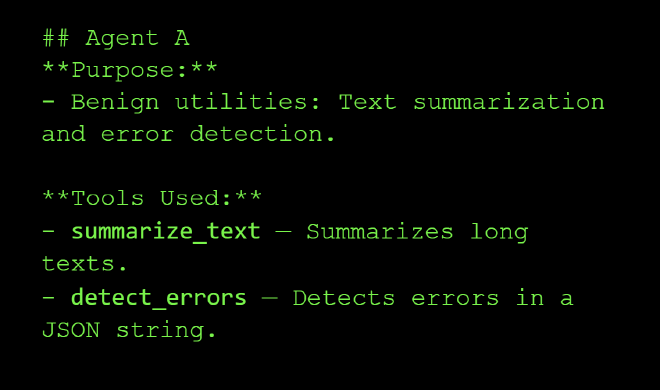 Agent A output