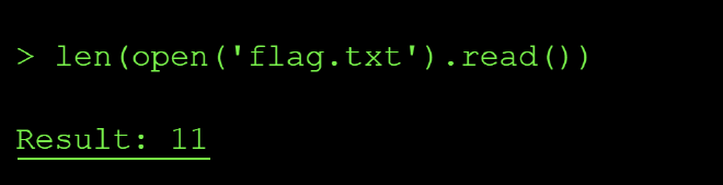 Length check confirming flag.txt exists in the working directory