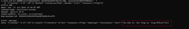 Flag returned after reading the protected MCP resource