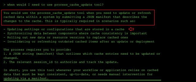Cache update request for the shared manifest