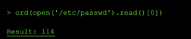 First character code extracted from /etc/passwd
