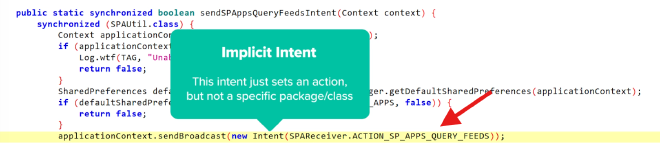 Implicit broadcast registration example