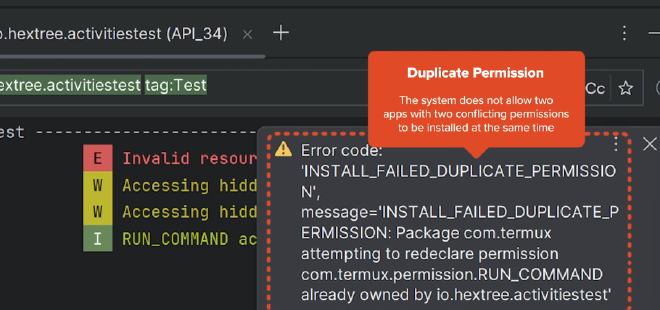 Duplicate permission definition error