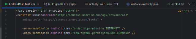 Exploit app manifest permission