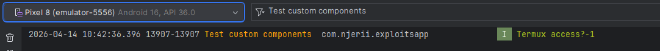 Permission not granted in logs