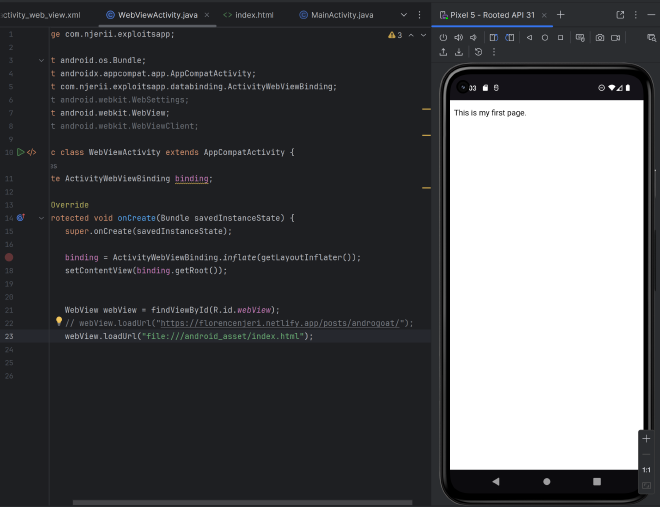 Custom WebView loading local content