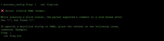 Invalid YAML document rejected by the parser