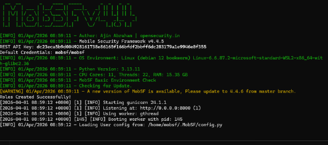 MobSF running in Docker