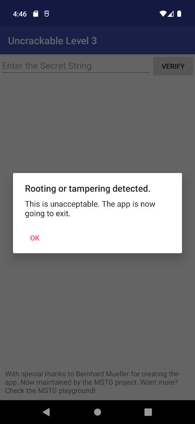 Root bypass on the Uncrackable 3 challenge